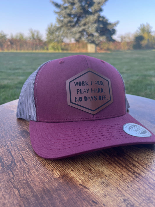 Trucker Hat: Off Kesh Cap in Purple/Brown